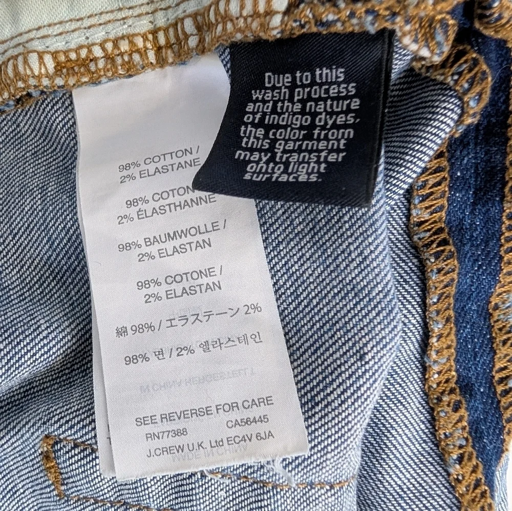 J Crew 29 Indigo Denim Jean Shorts Raw Hem Distressed